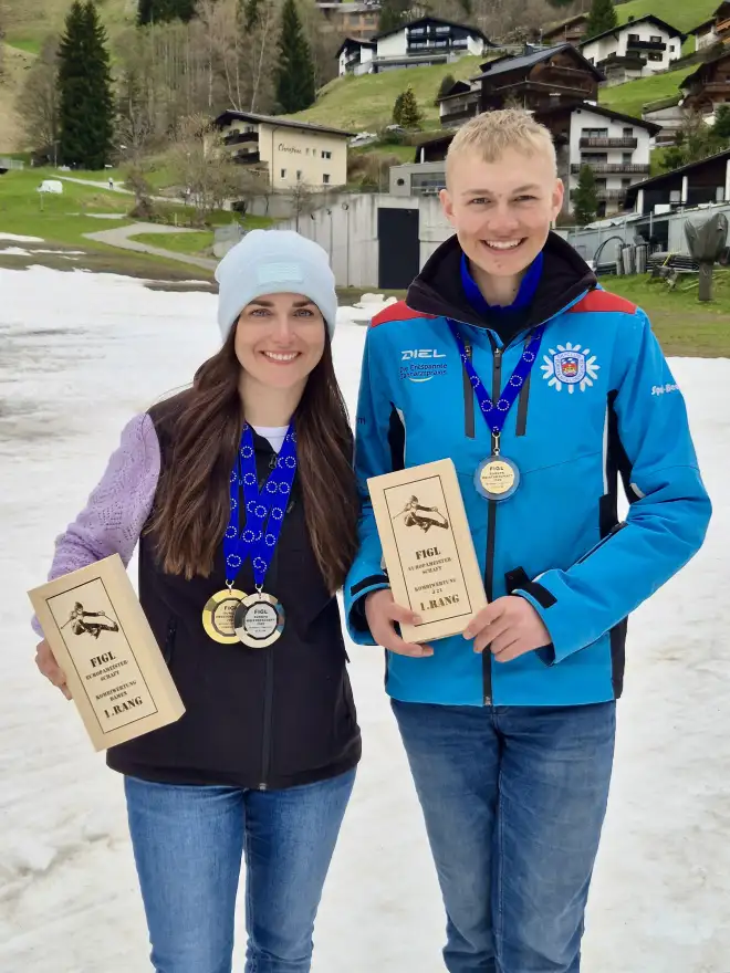 Gewinner bei der Figl-EM  Michaela Rader und Jan Lorenz Sinzinger
